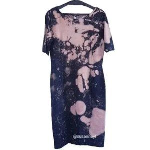 Custom Bleached Tie Dye Ann Taylor Whimsigothic Boho Short Sleeve Dress